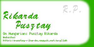 rikarda pusztay business card